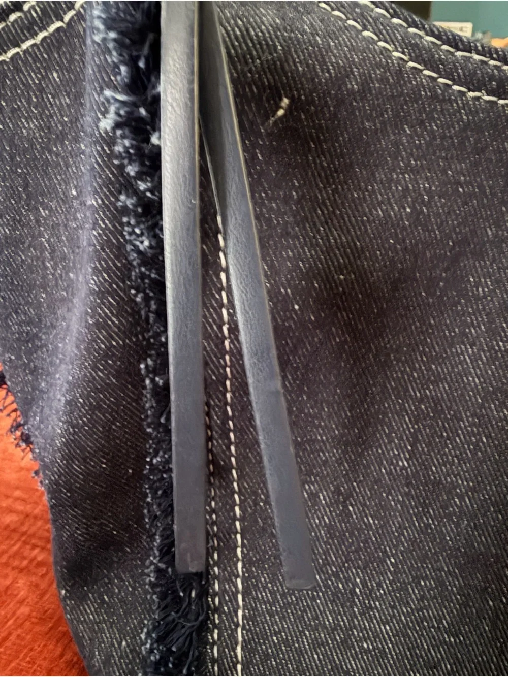 Sam Edelman Black Denim Shoulder Tote with Gold Logo Accent